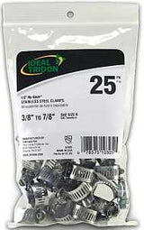 Ideal-Tridon Hy-Gear 67-6 Series 6706550 Worm Gear Hose Clamp, #6, 3/8 to 7/8 in, Stainless Steel