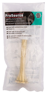 ProSource H62-B040-PS Heavy-Duty Door Stop, 5/16 in Dia Base, 3-1/8 in Projection, Plastic & Steel, Polished Brass