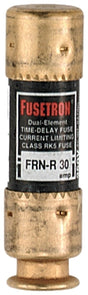 Bussmann FRN-R-30 Fuse, 30 A, 250 VAC, 125 VDC, 20, 200 kA Interrupt, Fiberglass Body, H, Low Voltage, Time Delay Fuse