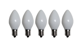 Santas Forest 25781 LED Filament Retro Replacement Bulb, Opaque, C7, White