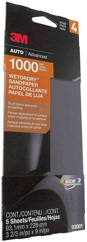 3M Wetordry 03001 Automotive Sandpaper, 1000 Grit