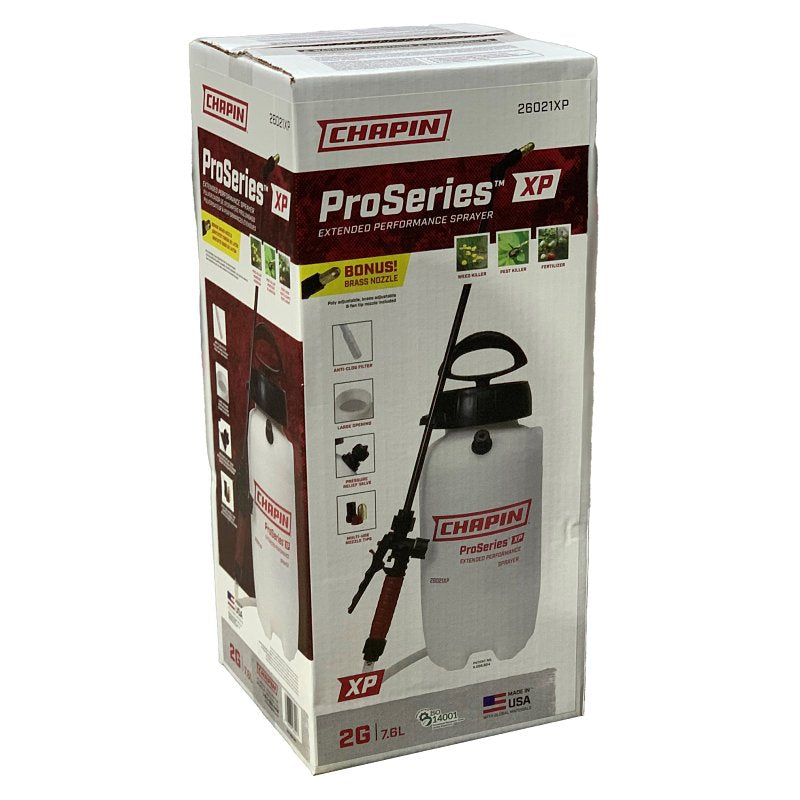 Chapin 26021XP Compression Sprayer, 2 gal Tank, Poly Tank, 48 in L Hose