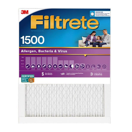 Filtrete 16 in. W X 25 in. H X 1 in. 1500 MPR Pleated Allergen Air Filter 1 pk, Pack of 4