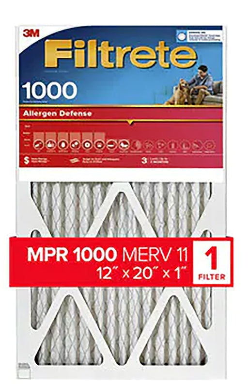 Filtrete 9819-4 Air Filter, 20 in L, 12 in W, 11 MERV, 1000 MPR, Polypropylene Frame, Pack of 4
