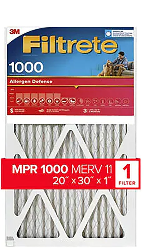 Filtrete 9822-4 Air Filter, 30 in L, 20 in W, 11 MERV, 1000 MPR, Polypropylene Frame, Pack of 4