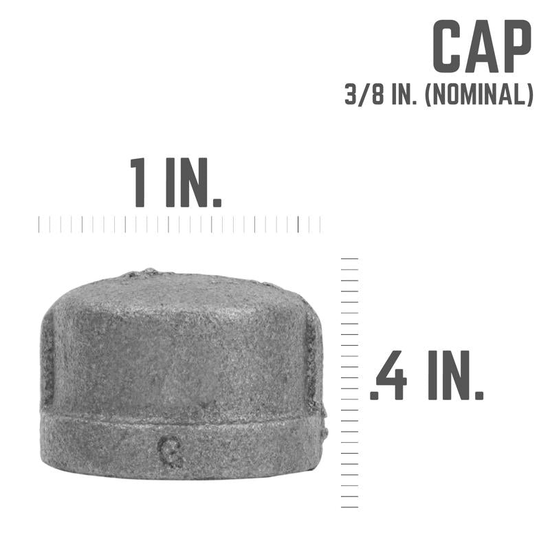 STZ Industries 3/8 in. FIP each Black Malleable Iron Cap