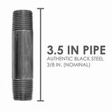 STZ Industries 3/8 in. MIP each X 3/8 in. D MIP Black Steel 3-1/2 in. L Nipple, Pack of 5