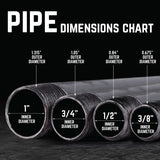 STZ Industries 3/8 in. MIP each X 3/8 in. D MIP Black Steel 3-1/2 in. L Nipple, Pack of 5