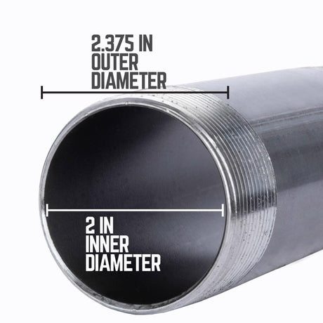 STZ Industries 2 in. MIP each X 2 in. D MIP Black Steel 8 in. L Nipple