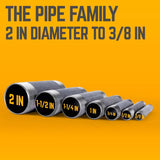STZ Industries 2 in. MIP each X 2 in. D MIP Black Steel 12 in. L Nipple
