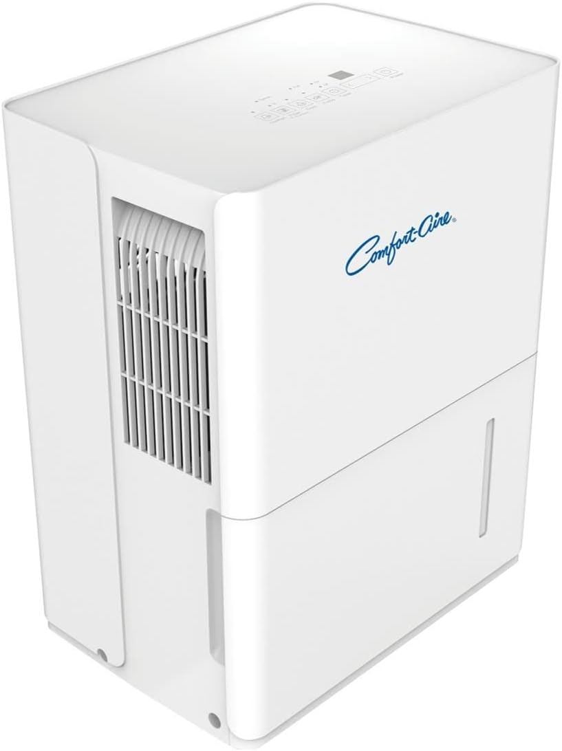 Comfort-Aire BHD-50A Dehumidifier, 4.8 A, 115 V, 515 W, 2-Speed, 50 pt/day Humidity Removal, 12.68 pt Tank