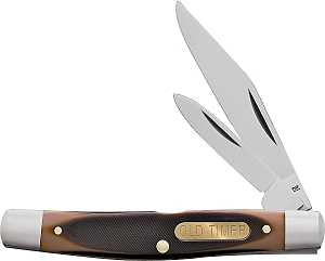 Old Timer 33OT Folding Pocket Knife, 2.4 in L Blade, Stainless Steel Blade, 2-Blade, Sawcut Handle