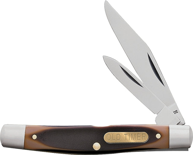 Old Timer 33OT Folding Pocket Knife, 2.4 in L Blade, Stainless Steel Blade, 2-Blade, Foldable Handle, Brown Handle