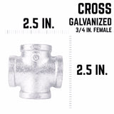 STZ Industries 3/4 in. FIP each X 3/4 in. D FIP 3/4 in. D FIP Galvanized Malleable Iron Cross