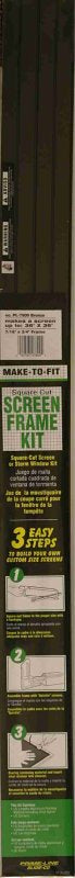 Make-2-Fit PL 7809 Screen Frame Kit, Includes: Frame, Spline, (4) Square-Cut Plastic Corners, Aluminum