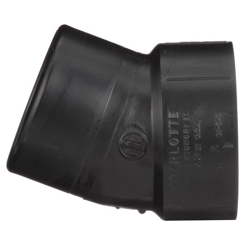 Charlotte Pipe 3 in. Slip X 3 in. D Hub ABS Elbow