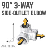 STZ Industries 3/4 in. FIP each X 3/4 in. D FIP 3/4 in. D FIP Galvanized Malleable Iron Side Out Elb