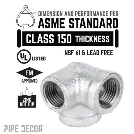 STZ Industries 3/4 in. FIP each X 3/4 in. D FIP 3/4 in. D FIP Galvanized Malleable Iron Side Out Elb
