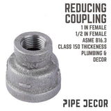 STZ Industries 1 in. FIP each X 1/2 in. D FIP Black Malleable Iron Reducing Coupling