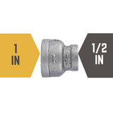 STZ Industries 1 in. FIP each X 1/2 in. D FIP Black Malleable Iron Reducing Coupling