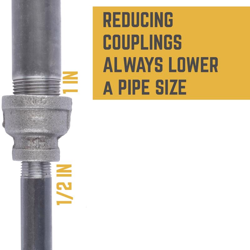 STZ Industries 1 in. FIP each X 1/2 in. D FIP Black Malleable Iron Reducing Coupling