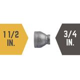 STZ Industries 1-1/2 in. FIP each X 3/4 in. D FIP Black Malleable Iron Reducing Coupling