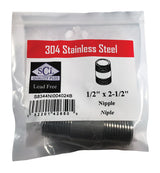 Smith-Cooper 1/2 in. MPT Stainless Steel 2-1/2 in. L Nipple