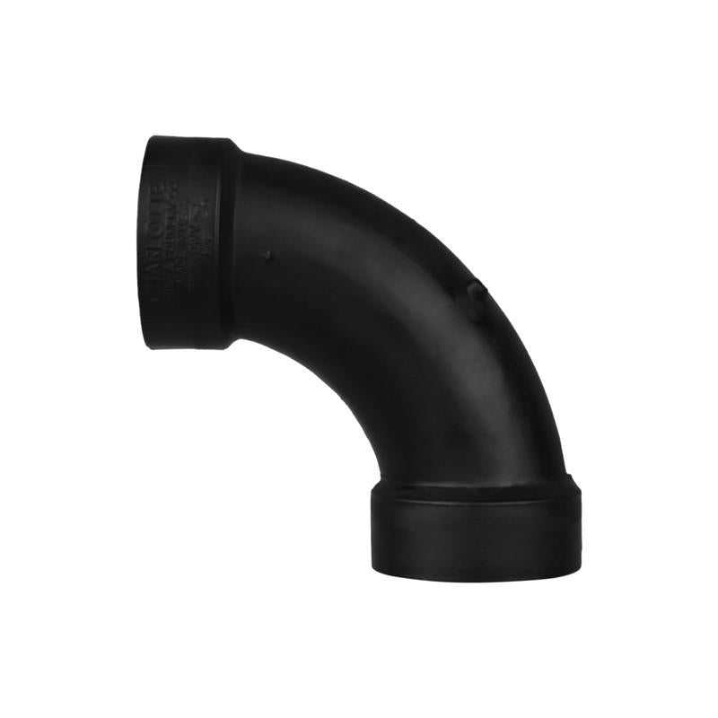 Charlotte Pipe 1-1/2 in. Hub X 1-1/2 in. D Hub ABS 90 Degree Elbow