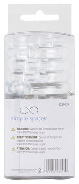 Simple Spaces SD-ORING-C3L Shower Curtain Ring, Plastic, Clear, 1 cm W, 2-1/2 in H