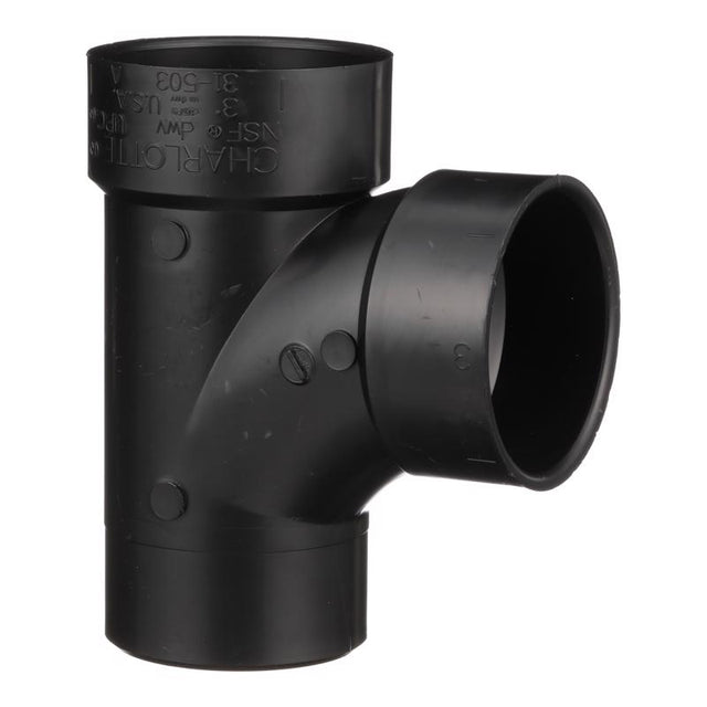 Charlotte Pipe 3 in. Hub X 3 in. D Hub ABS Sanitary Street Tee