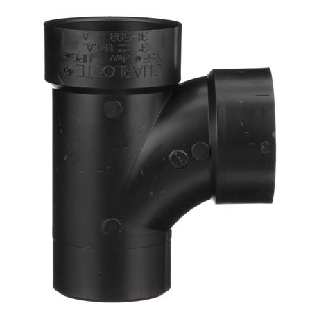 Charlotte Pipe 3 in. Hub X 3 in. D Hub ABS Sanitary Street Tee