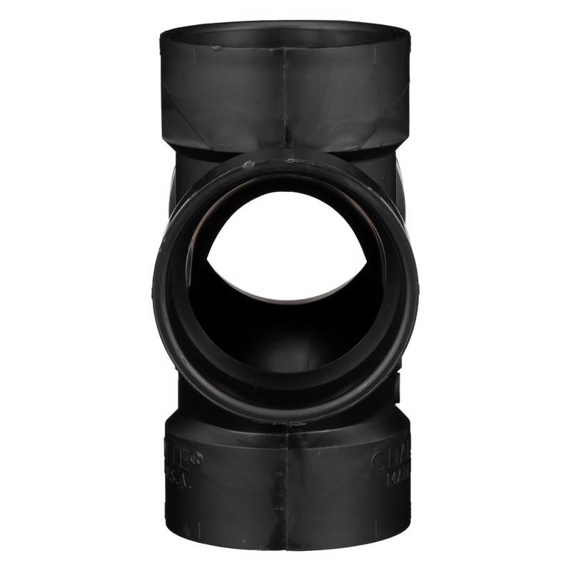 Charlotte Pipe 3 in. Hub X 3 in. D Hub ABS Sanitary Tee