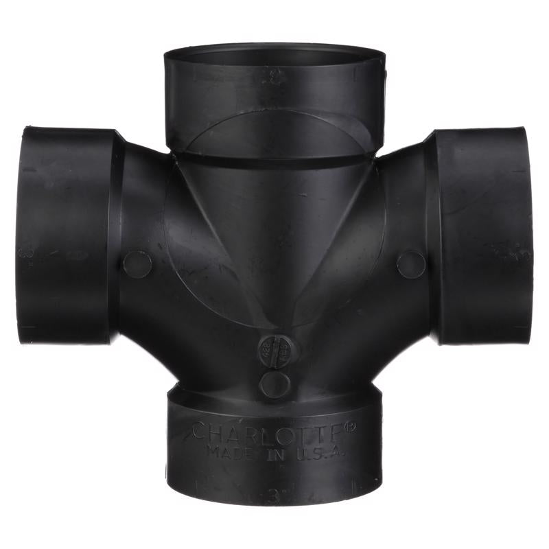 Charlotte Pipe 3 in. Hub X 3 in. D Hub ABS Sanitary Tee