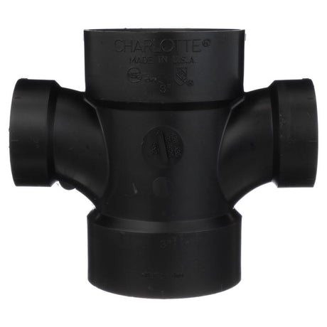 Charlotte Pipe 3 in. Hub X 3 in. D Hub ABS Sanitary Tee