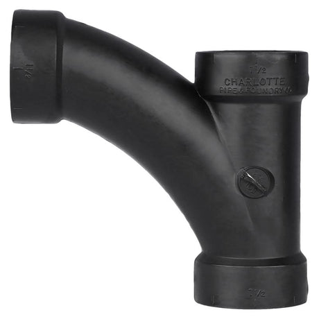 Charlotte Pipe 1-1/2 in. Hub X 1-1/2 in. D Hub ABS Long Turn Tee Wye