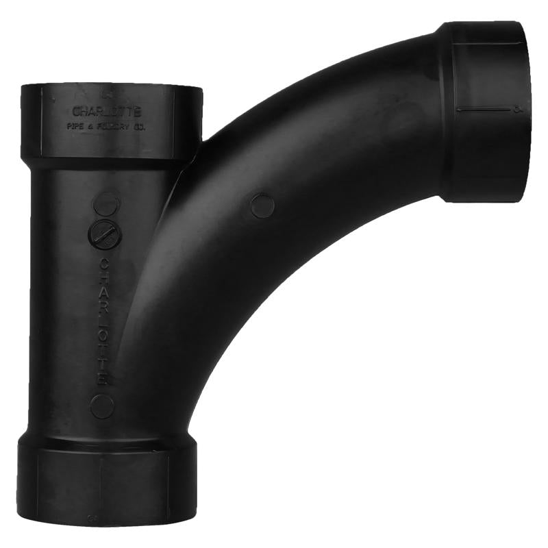 Charlotte Pipe 3 in. Hub X 3 in. D Hub ABS Long Turn Tee Wye