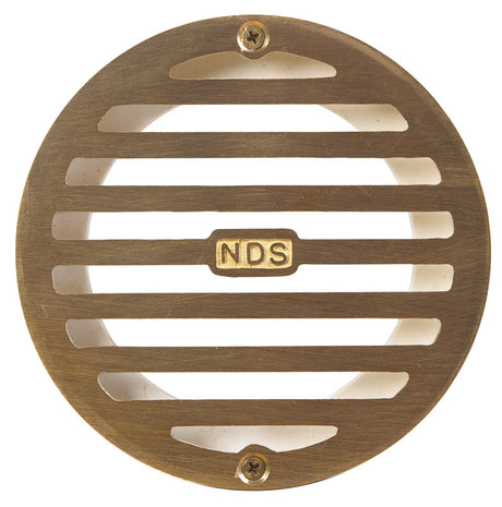 NDS 4 in. Satin Round Brass Drain Grate