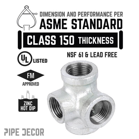 STZ Industries 1/2 in. FIP each X 1/2 in. D FIP 1/2 in. D FIP Galvanized Malleable Iron Side Out Tee