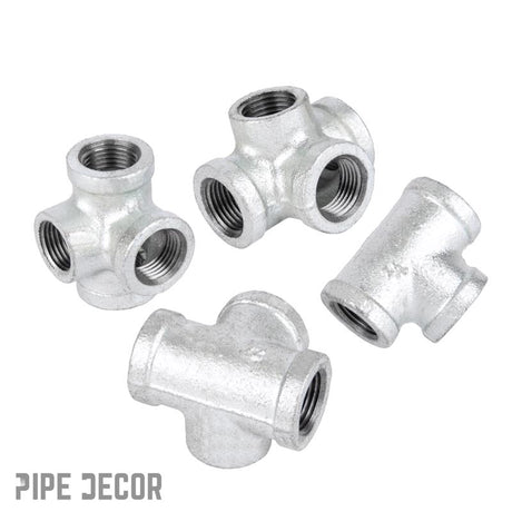 STZ Industries 1/2 in. FIP each X 1/2 in. D FIP 1/2 in. D FIP Galvanized Malleable Iron Side Out Tee