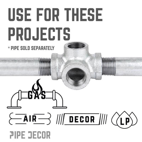STZ Industries 1/2 in. FIP each X 1/2 in. D FIP 1/2 in. D FIP Galvanized Malleable Iron Side Out Tee