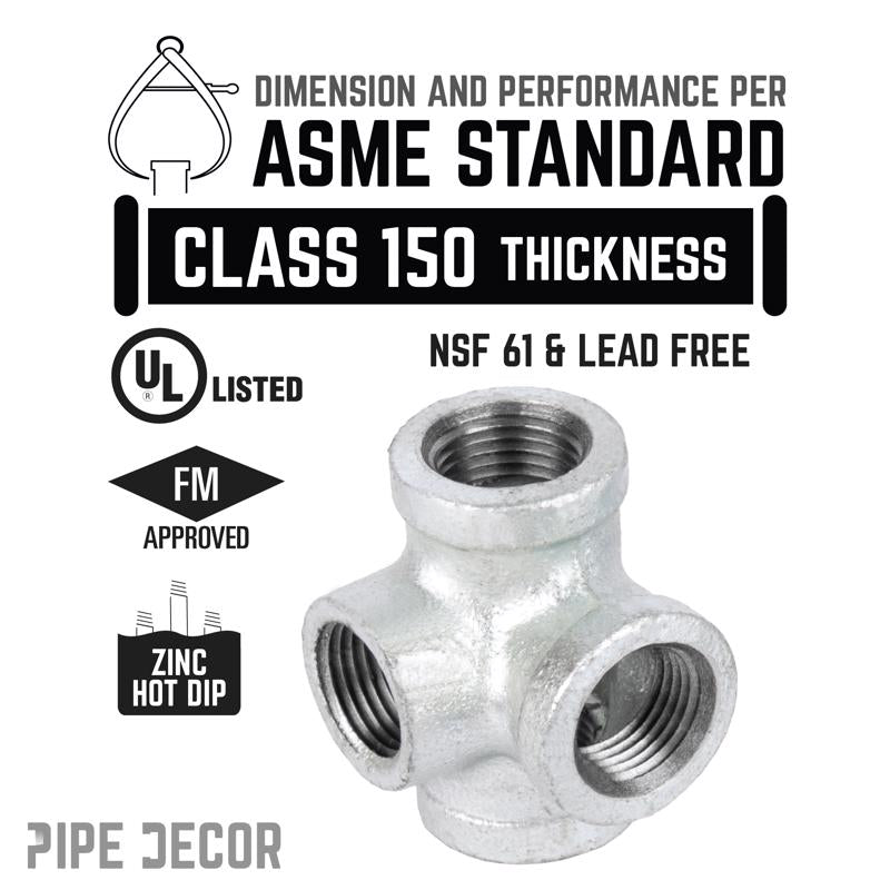 STZ Industries 3/4 in. FIP each X 3/4 in. D FIP 3/4 in. D FIP Galvanized Malleable Iron Side Out Tee