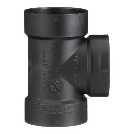 Charlotte Pipe 2 in. Hub X 2 in. D Hub ABS Flush Cleanout Tee