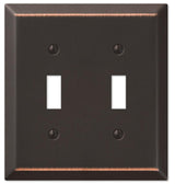 Amerelle Century Series 163TTDB Wallplate, 4-15/16 in L, 4-9/16 in W, 2-Gang, Steel, Aged Bronze, Pack of 3