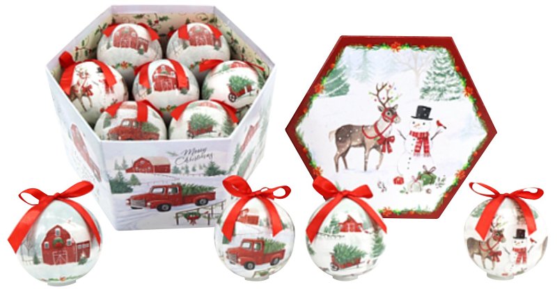 Santas Forest 99805 Ornament, Classic Set, with Matching Box, Pack of 12