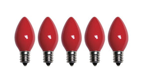Santas Forest 25782 LED Filament Retro Replacement Bulb, Opaque, C7, Red