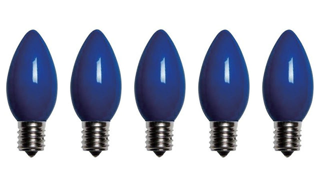 Santas Forest 25784 LED Filament Retro Replacement Bulb, Opaque, C7, Blue