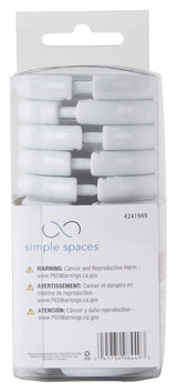 Simple Spaces SD-ORING-W3L Ring, Plastic, White, 1 cm W, 2-3/8 in H