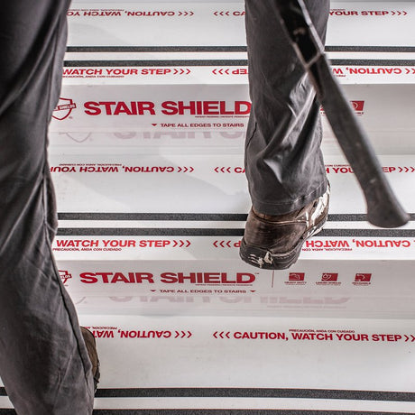 Surface Shields PLS SS 34 Stair Shield, 34 in L, 21 in W, 0.1 mm Thick, Polypropylene, White, Pack of 24