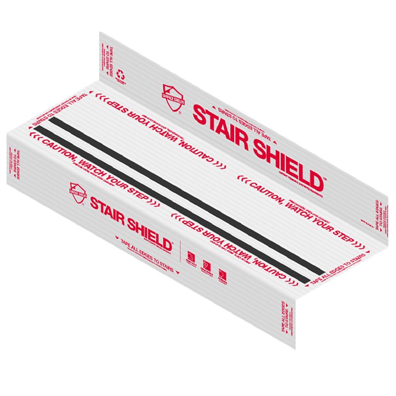 Surface Shields PLS SS 34 Stair Shield, 34 in L, 21 in W, 0.1 mm Thick, Polypropylene, White, Pack of 24