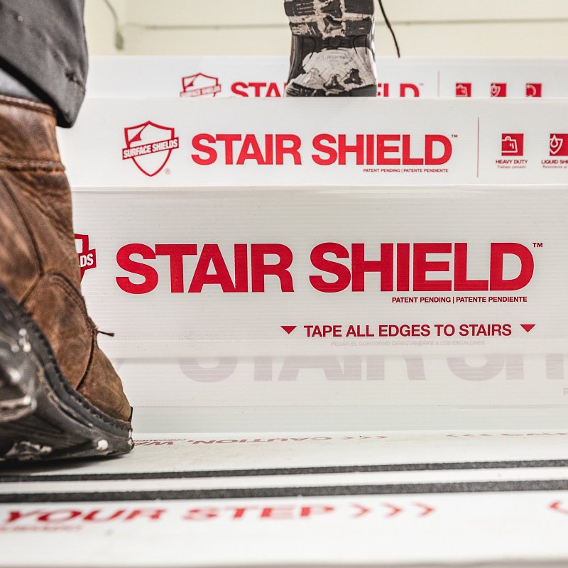 Surface Shields PLS SS 40 Stair Shield, 40 in L, 21 in W, 0.1 mm Thick, Polypropylene, White